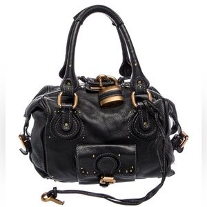 Chloé
Leather Shoulder 
Black Satchel Handbag with Gold Hardware